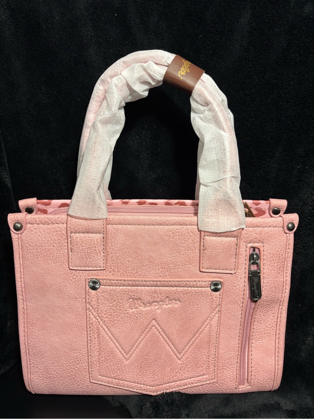 Wrangler Pink Leopard Print Tote with Matching Wallet Set - Picture 2 of 2